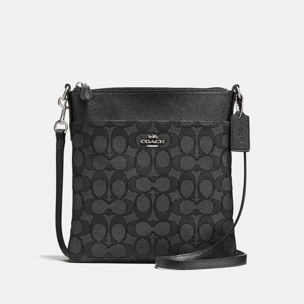 black and grey signature coach purse