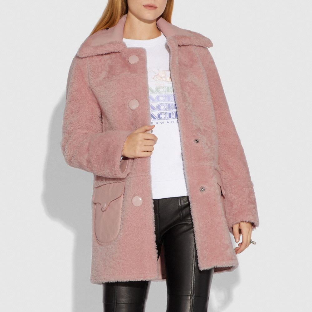 coach pink coat