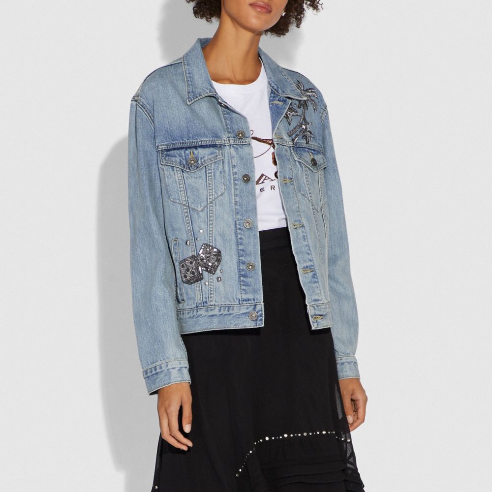 COACH Embellished Denim Jacket