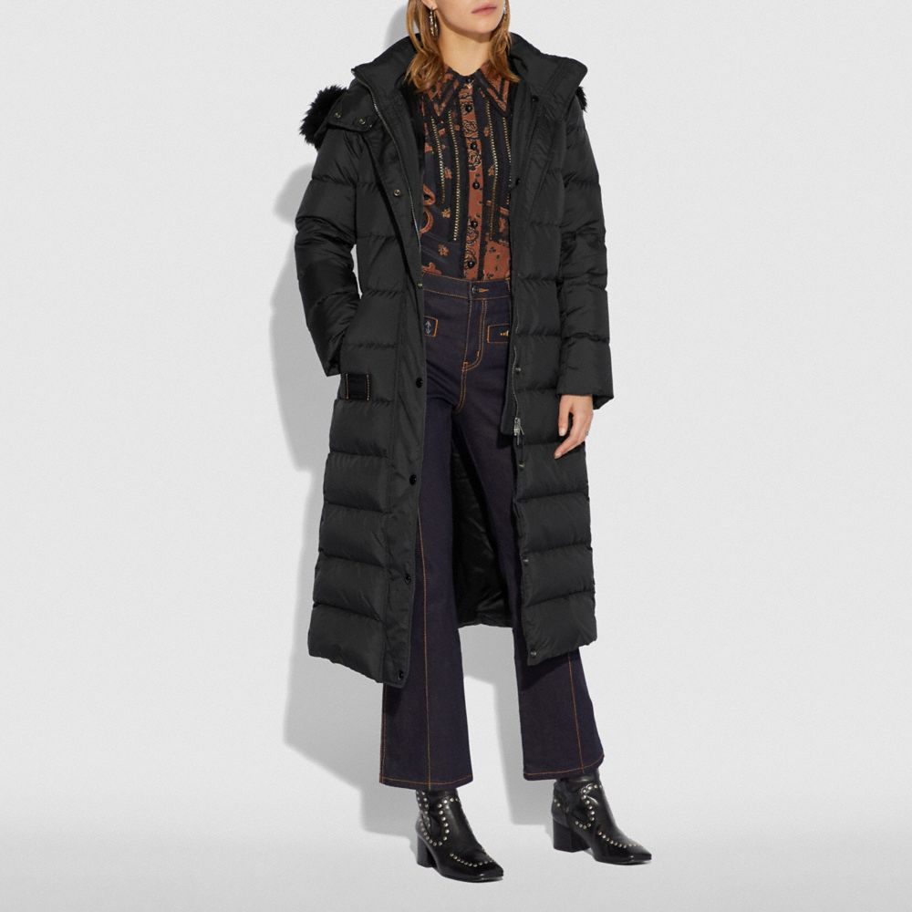 long slim puffer coat