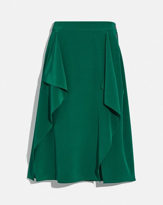 DRAPED MIDI SKIRT WITH SIDE SNAPS
