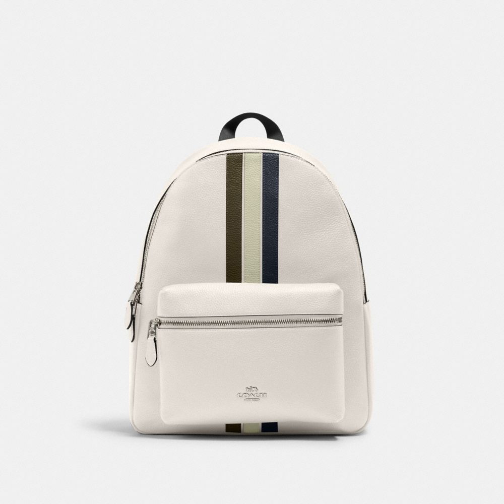 coach charles backpack with varsity stripe