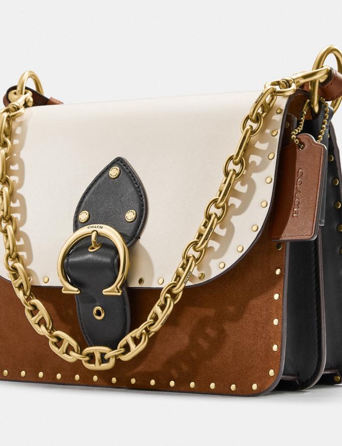 COACH: Beat Shoulder Bag In Colorblock With Rivets