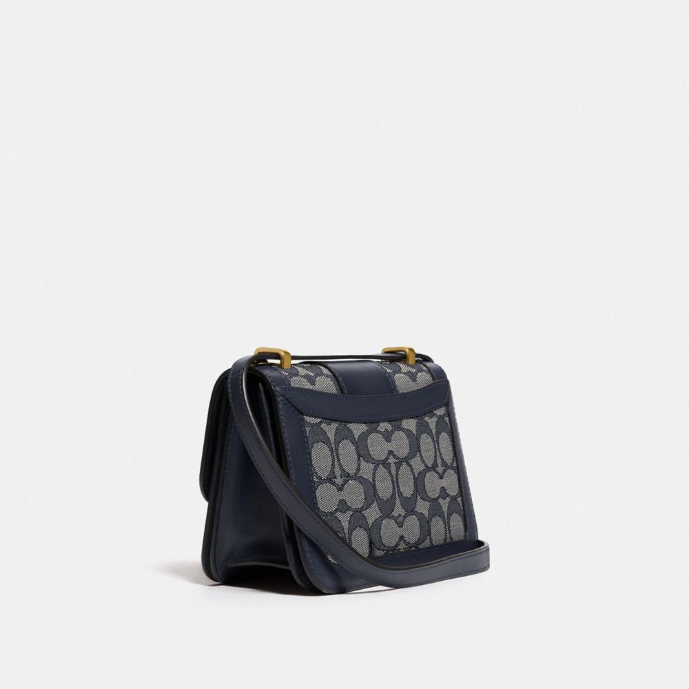 ALIE SHOULDER BAG 18 IN SIGNATURE JACQUARD WITH SNAKESKIN DETAIL - Alternate View 3
