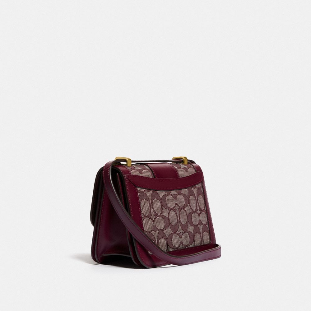 ALIE SHOULDER BAG 18 IN SIGNATURE JACQUARD WITH SNAKESKIN DETAIL - Alternate View 3