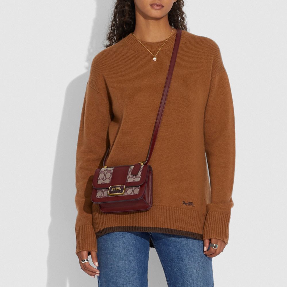 COACH Alie Shoulder Bag 18 In Signature Jacquard With Snakeskin Detail