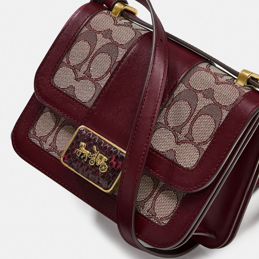 COACH Alie Shoulder Bag 18 In Signature Jacquard With Snakeskin Detail