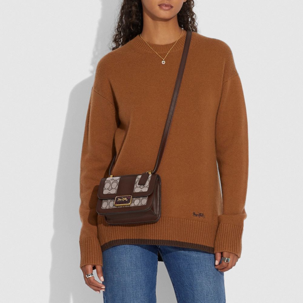 COACH Alie Shoulder Bag 18 In Signature Jacquard With Snakeskin Detail