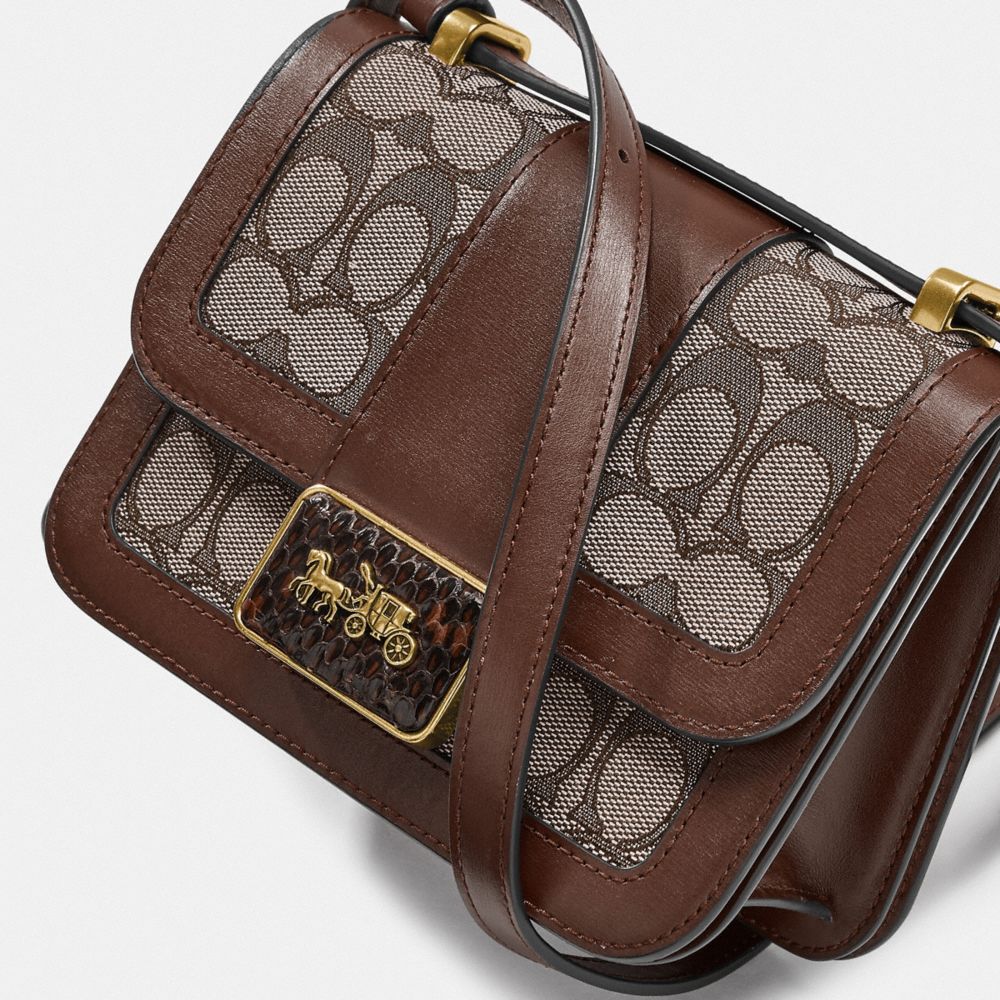 COACH Alie Shoulder Bag 18 In Signature Jacquard With Snakeskin Detail