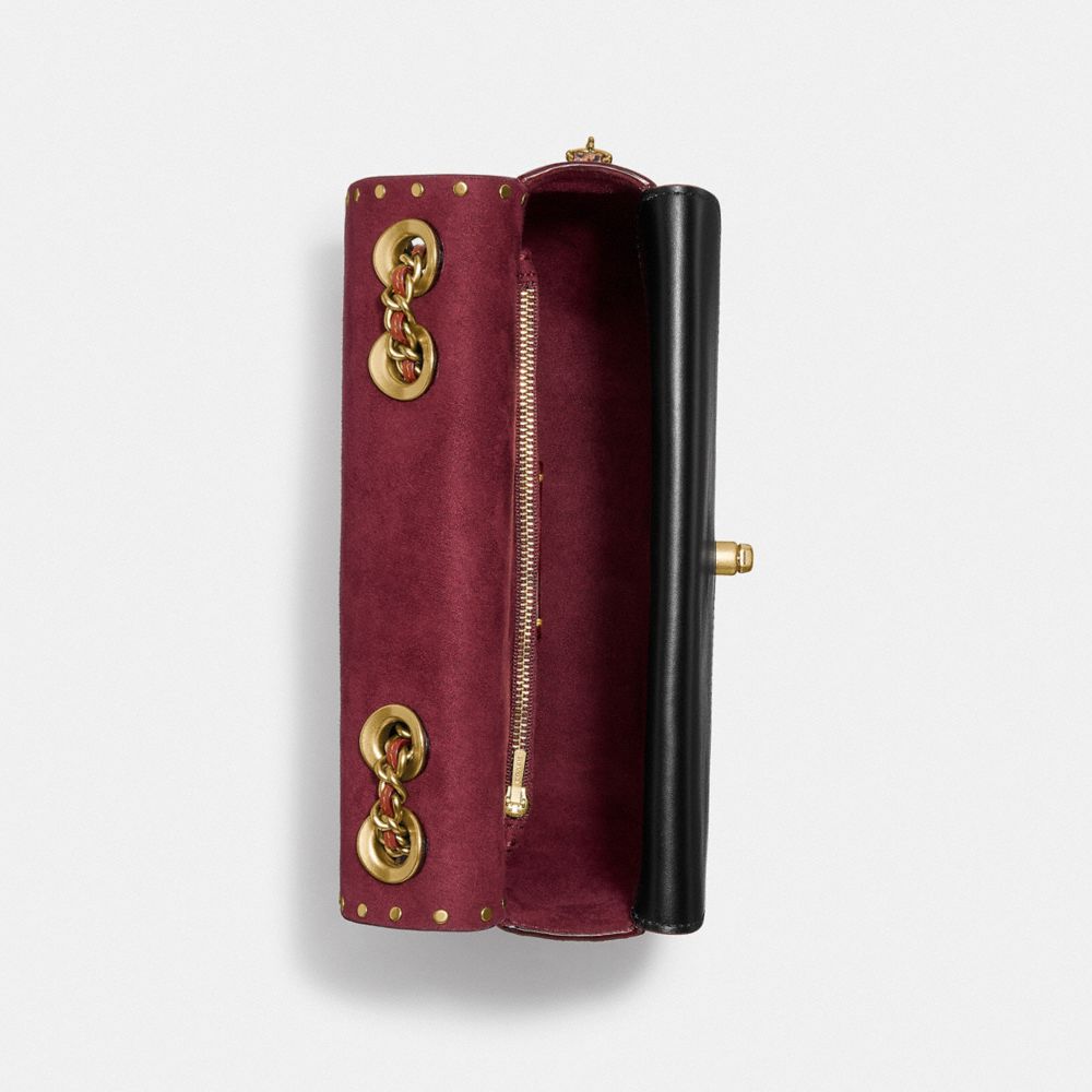 MADISON SHOULDER BAG IN SIGNATURE CANVAS WITH RIVETS AND SNAKESKIN DETAIL - Alternate View 2