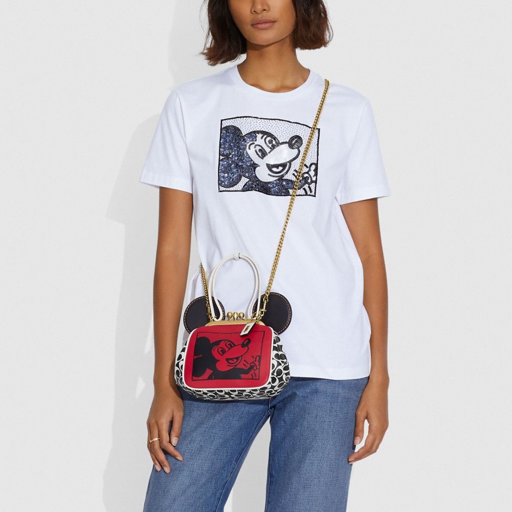 COACH Disney Mickey Mouse X Keith Haring Kisslock Bag