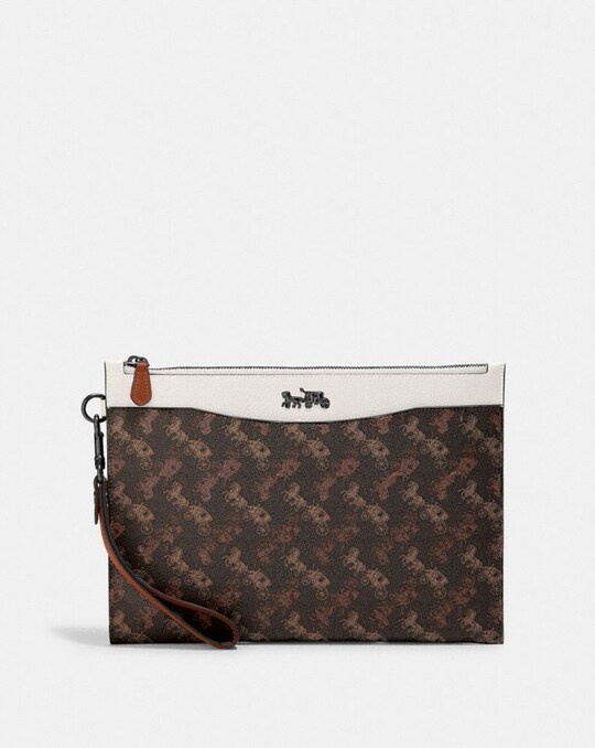 HITCH POUCH WITH HORSE AND CARRIAGE PRINT