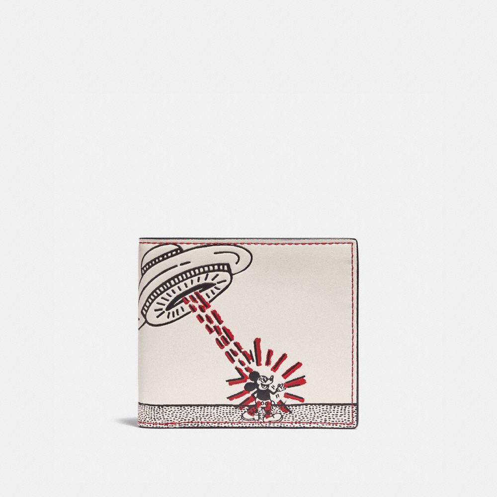 disney mickey mouse x keith haring double billfold wallet
