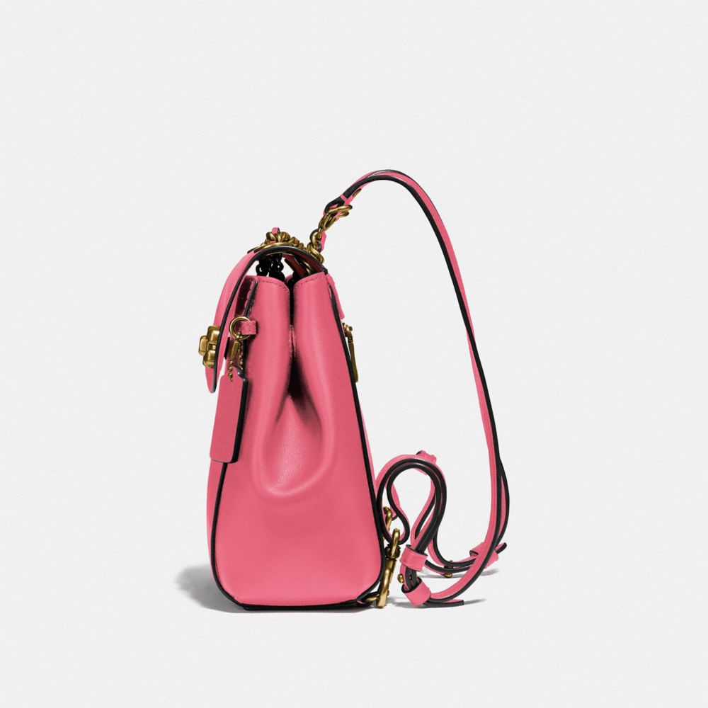 COACH®,PARKER CONVERTIBLE BACKPACK 16,Leather,Medium,Brass/Orchid,Angle View