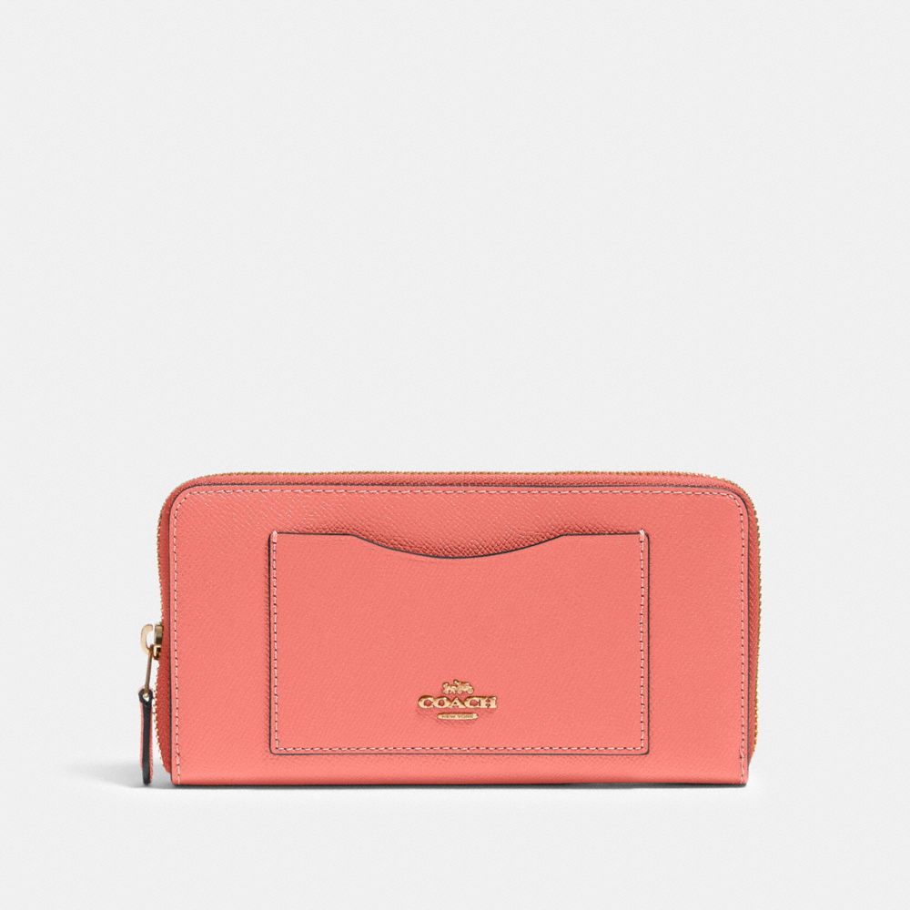 COACH®,ACCORDION ZIP WALLET,pusplitleather,,Front View