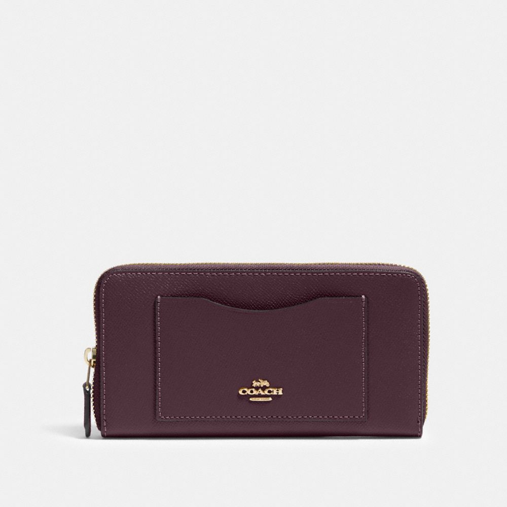 COACH®,ACCORDION ZIP WALLET,pusplitleather,,Front View