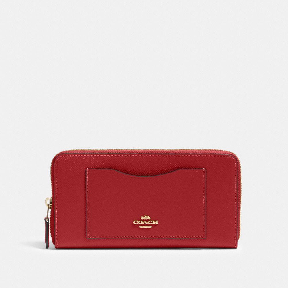 COACH®,ACCORDION ZIP WALLET,pusplitleather,,Front View