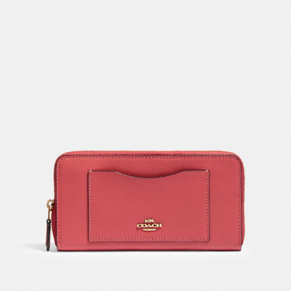 COACH®,ACCORDION ZIP WALLET,pusplitleather,,Front View