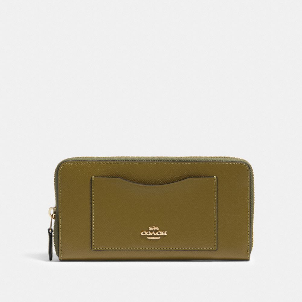COACH®,ACCORDION ZIP WALLET,pusplitleather,,Front View