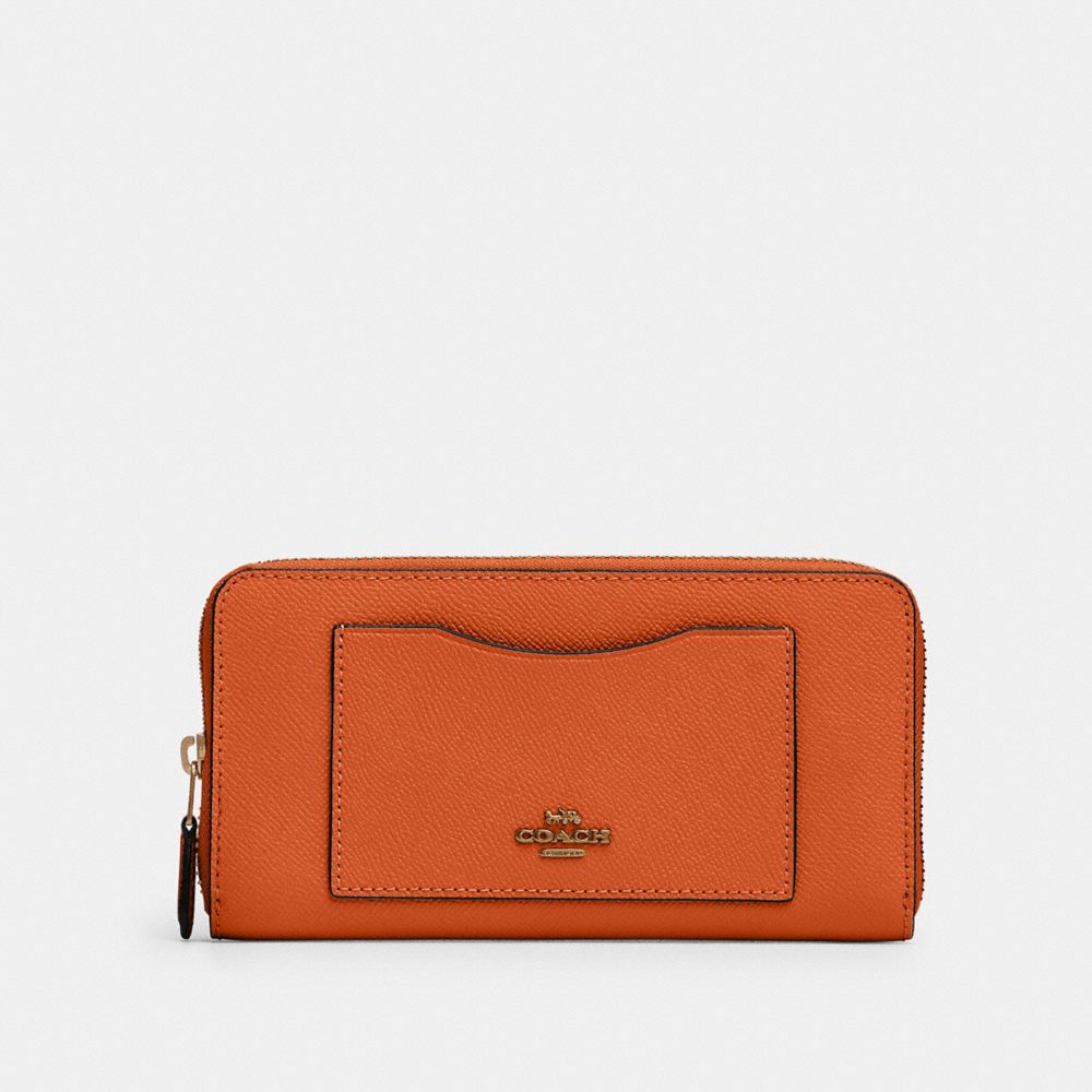 COACH®,ACCORDION ZIP WALLET,pusplitleather,,Front View