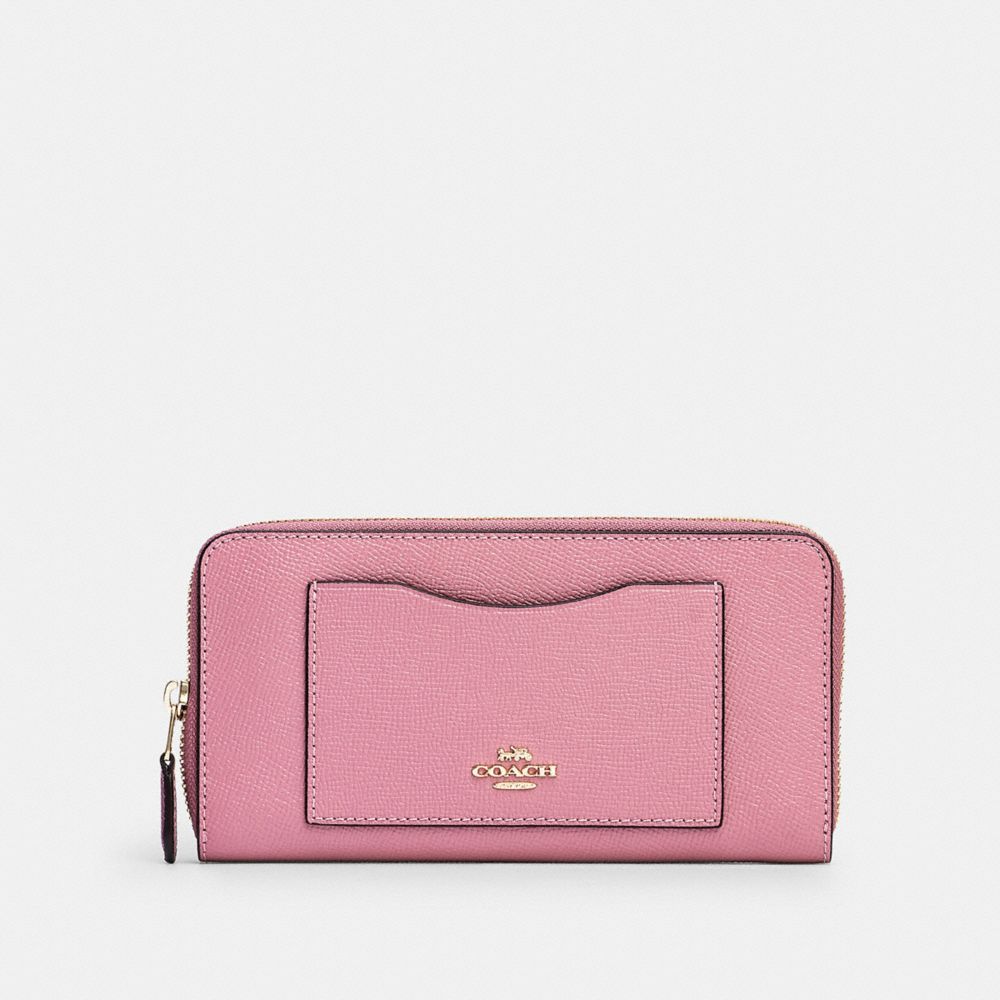 COACH®,ACCORDION ZIP WALLET,pusplitleather,,Front View