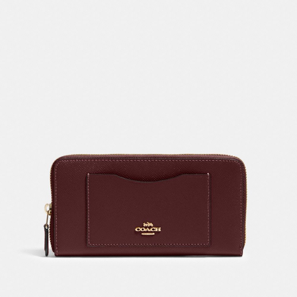 COACH®,ACCORDION ZIP WALLET,pusplitleather,,Front View