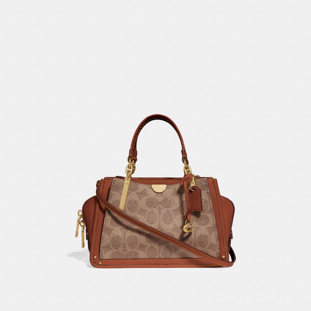 coach exotic mixed leather dreamer satchel