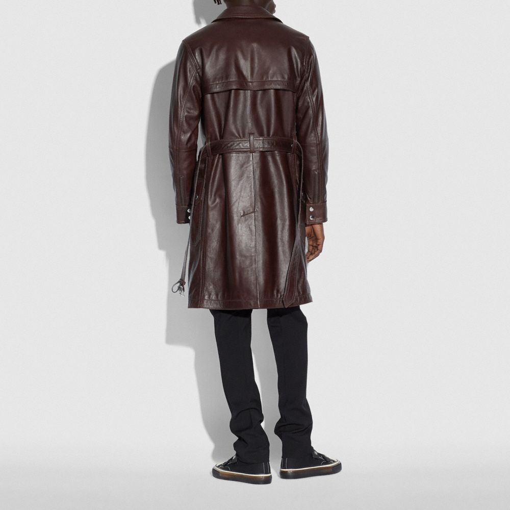 coach leather trench coat