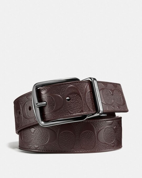 WIDE HARNESS CUT-TO-SIZE REVERSIBLE BELT IN SIGNATURE LEATHER