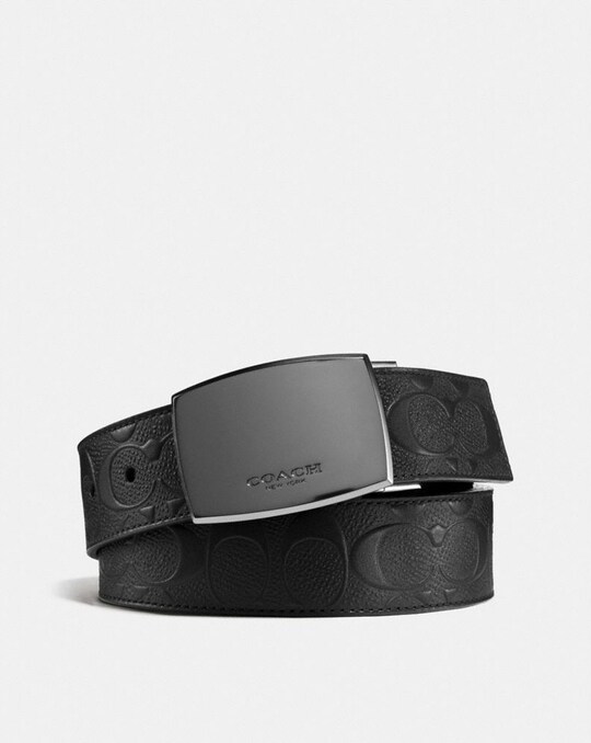 CLASSIC PLAQUE CUT-TO-SIZE REVERSIBLE BELT IN SIGNATURE LEATHER