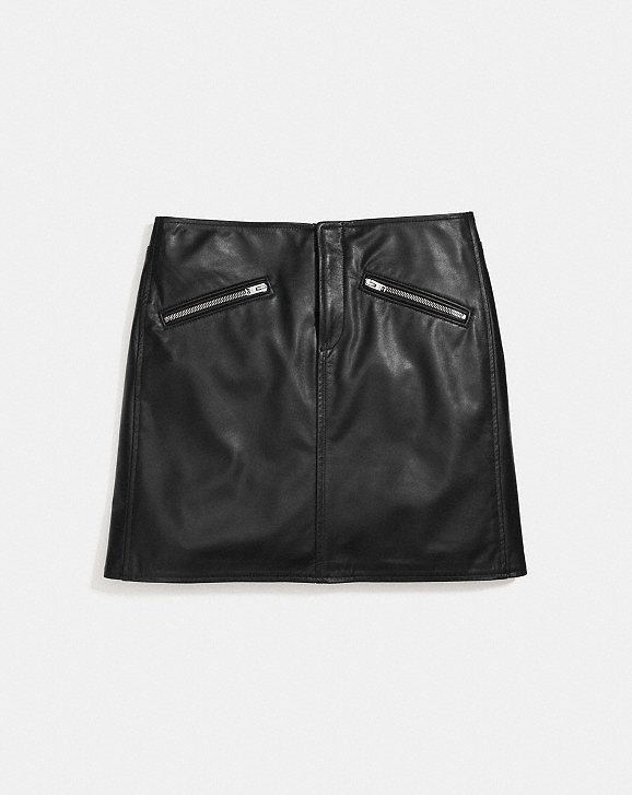 COACH: Leather Skirt