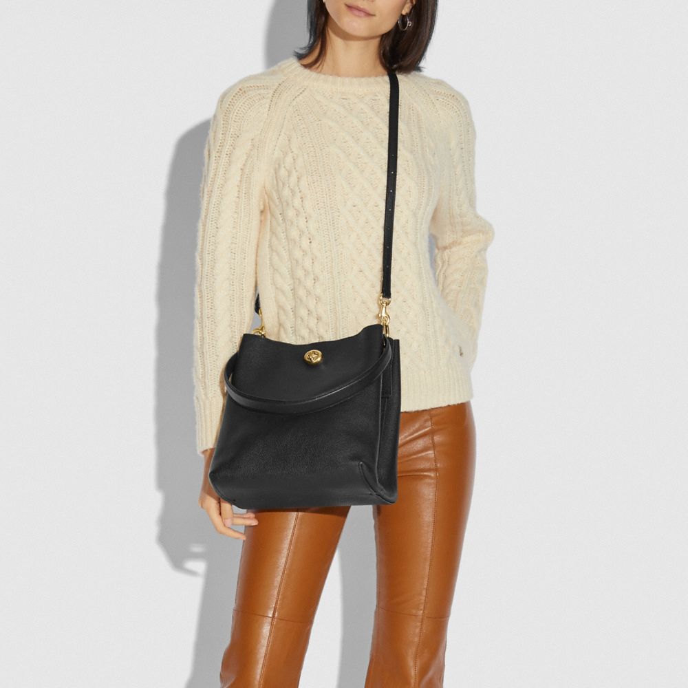 Coach Charlie Leather Bucket Bag Black