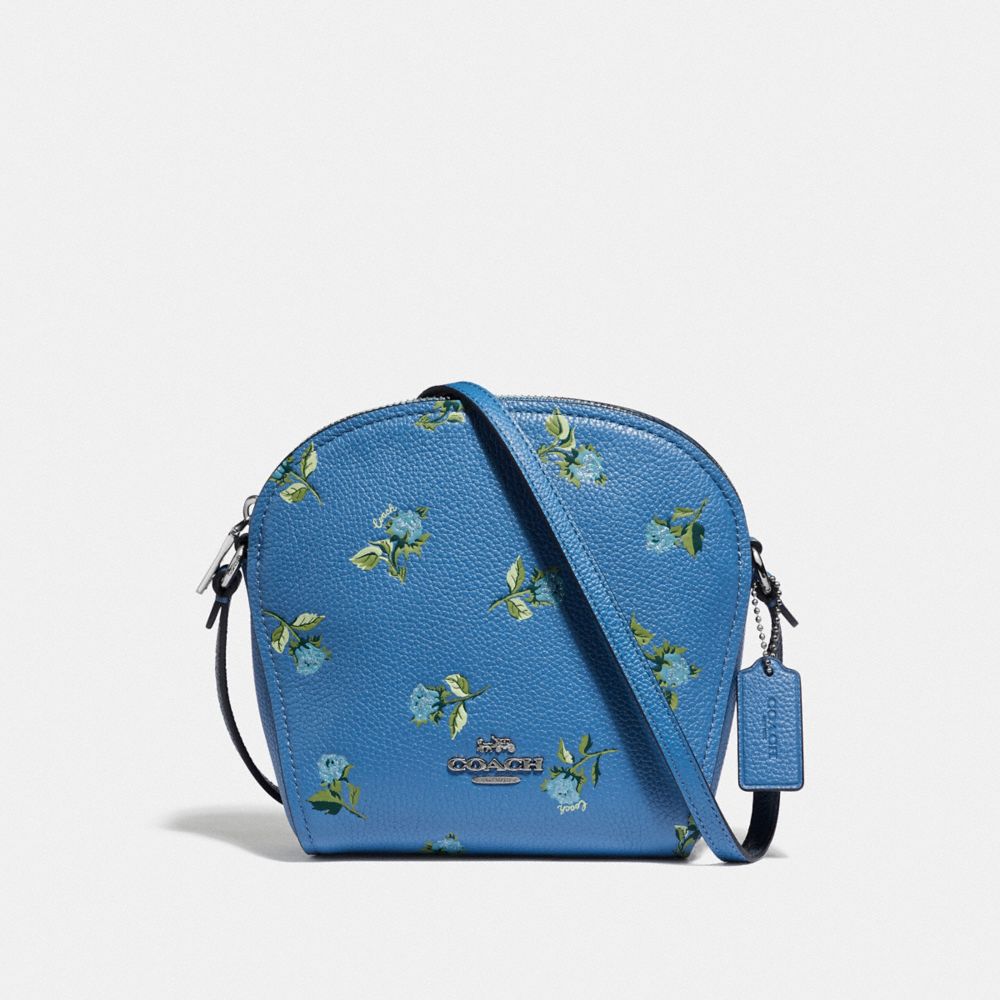 coach blue floral crossbody