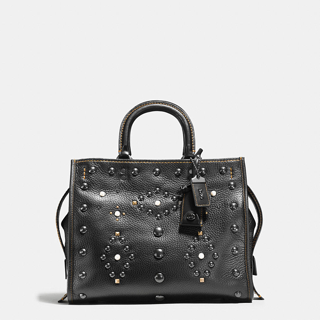 COACH Designer Purses | Western Rivets Rogue Bag In Pebble Leather