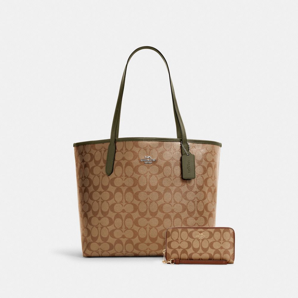 COACH®,City Tote + Long Zip + Mini Umbrella Bundle,