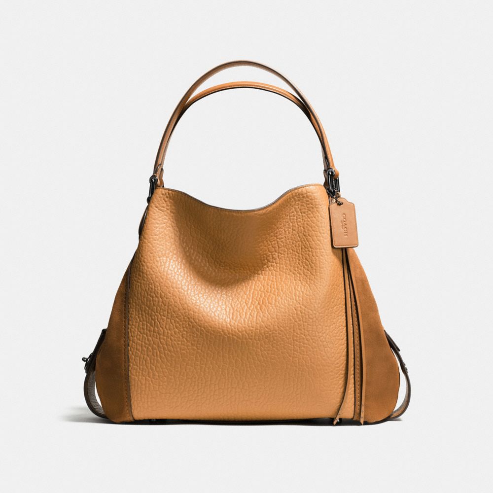 coach edie mixed leather