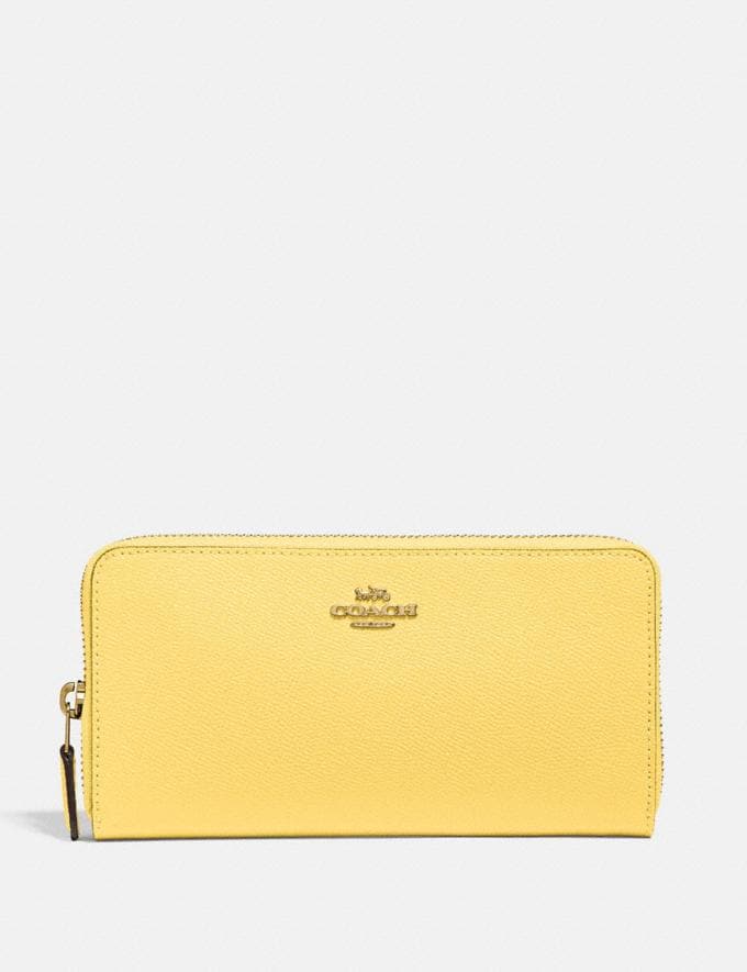Coach Accordion Zip Wallet Brass/Retro Yellow Sale Shop by Discount Up to 50% off  
