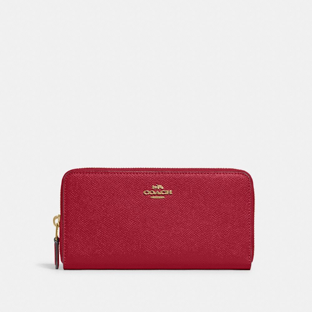 Coach Accordion Zip Wallet In Red