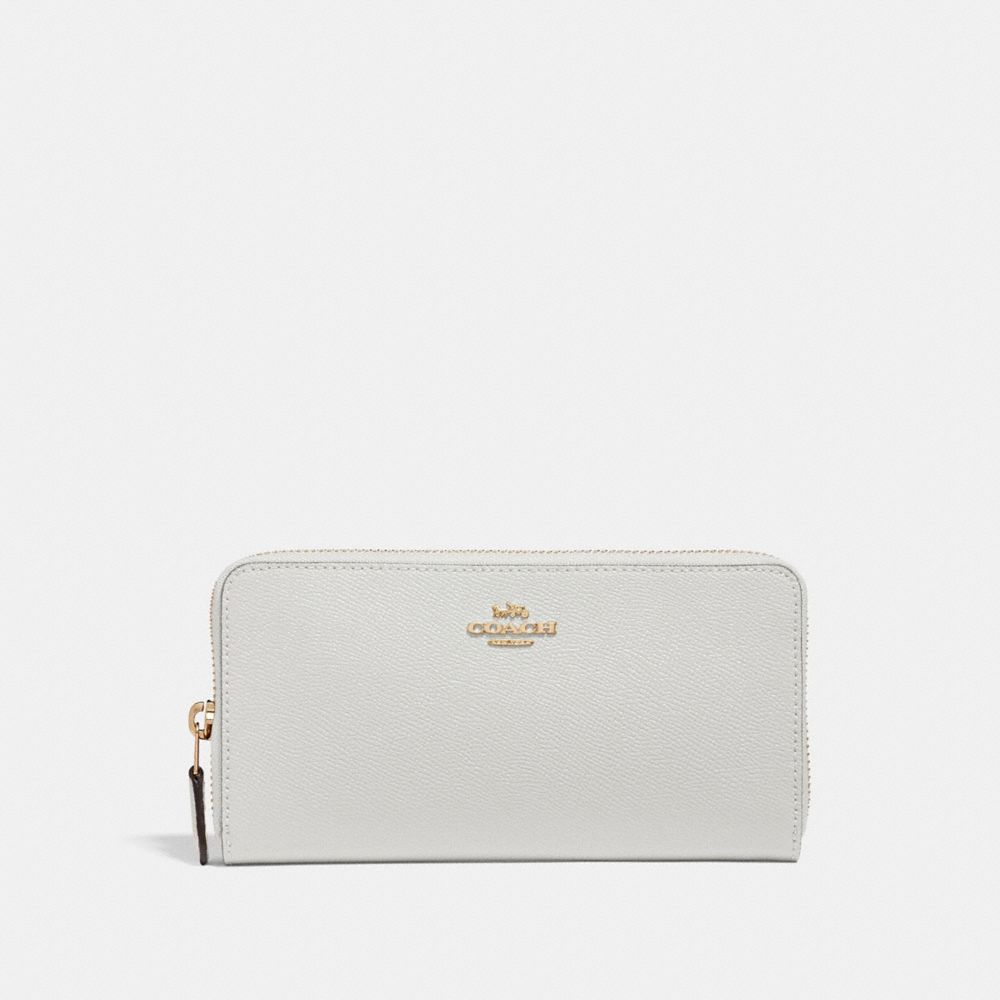 white leather wallet