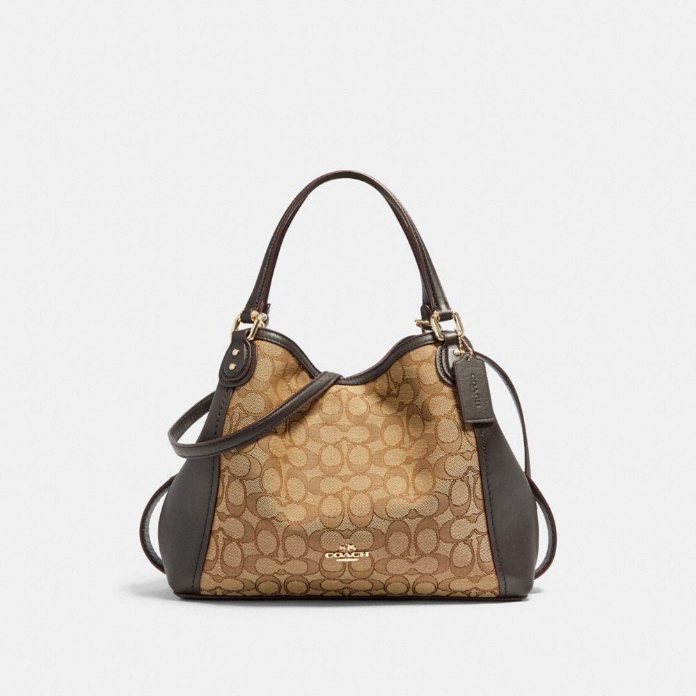 coach edie shoulder bag 28 in signature jacquard