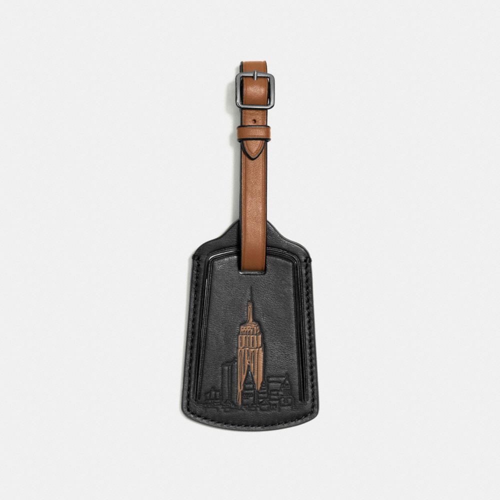 coach leather luggage tags