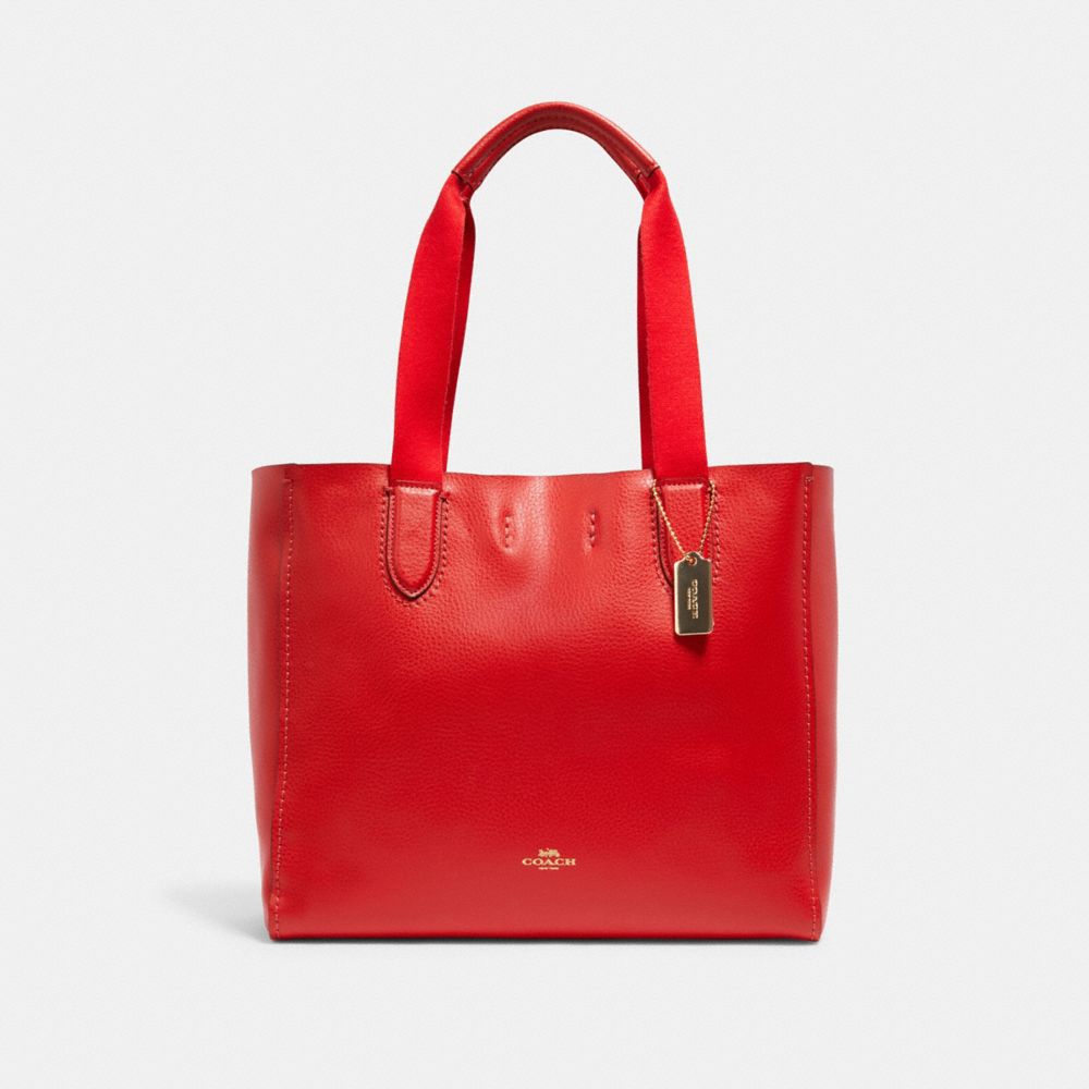 coach black tote with red interior