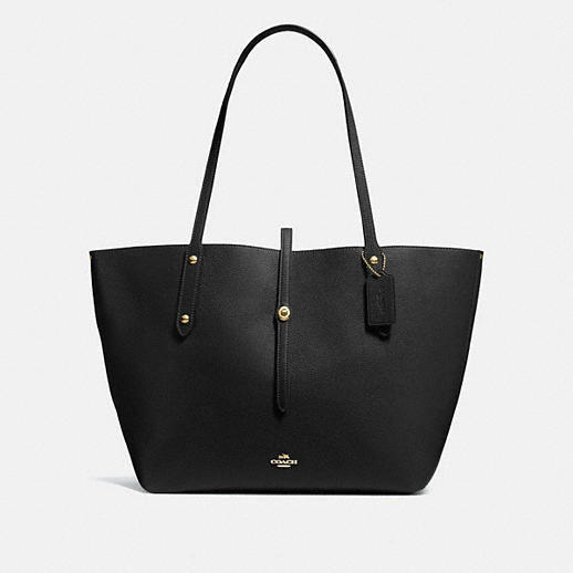 COACH: Market Tote In Polished Pebble Leather