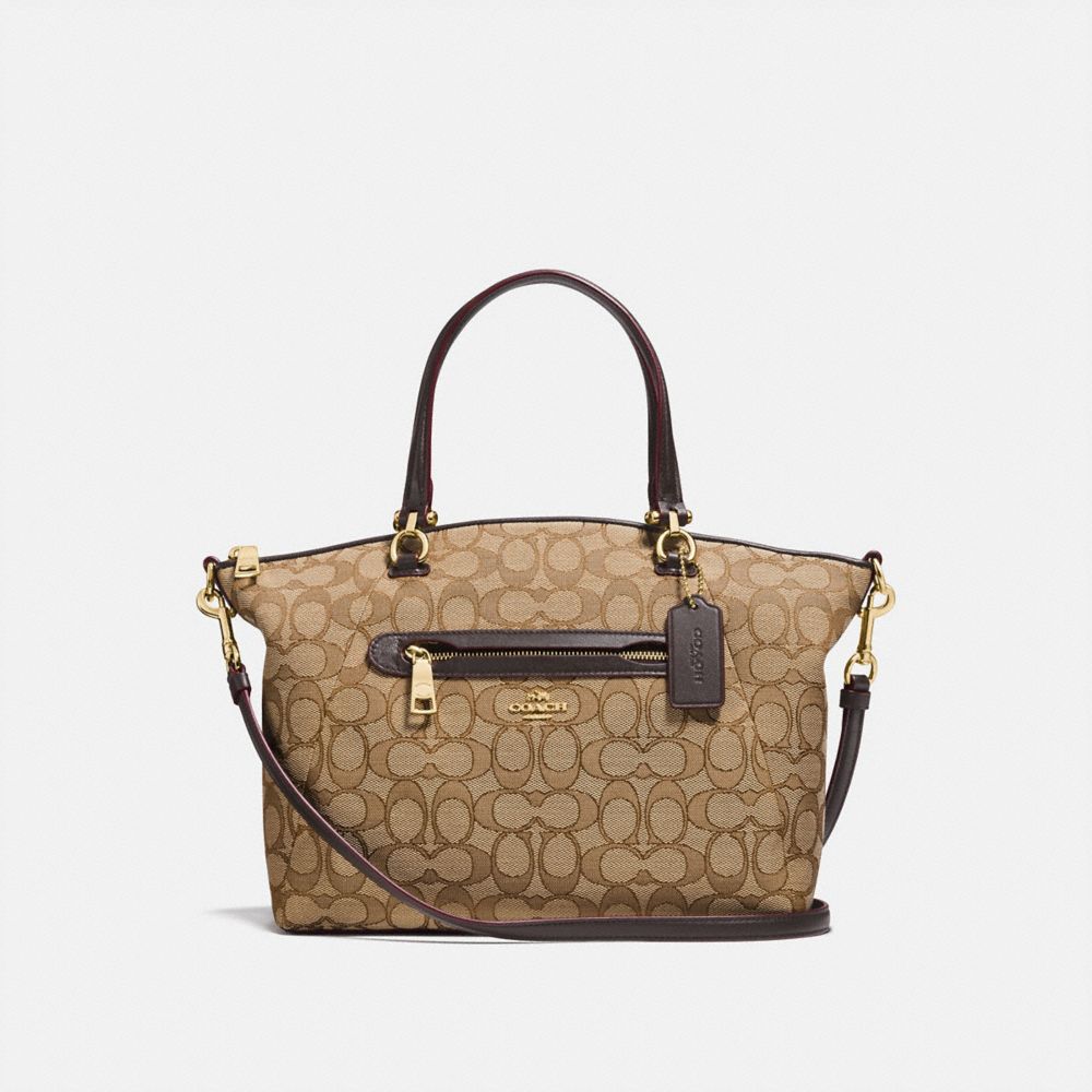 coach prairie satchel in signature jacquard