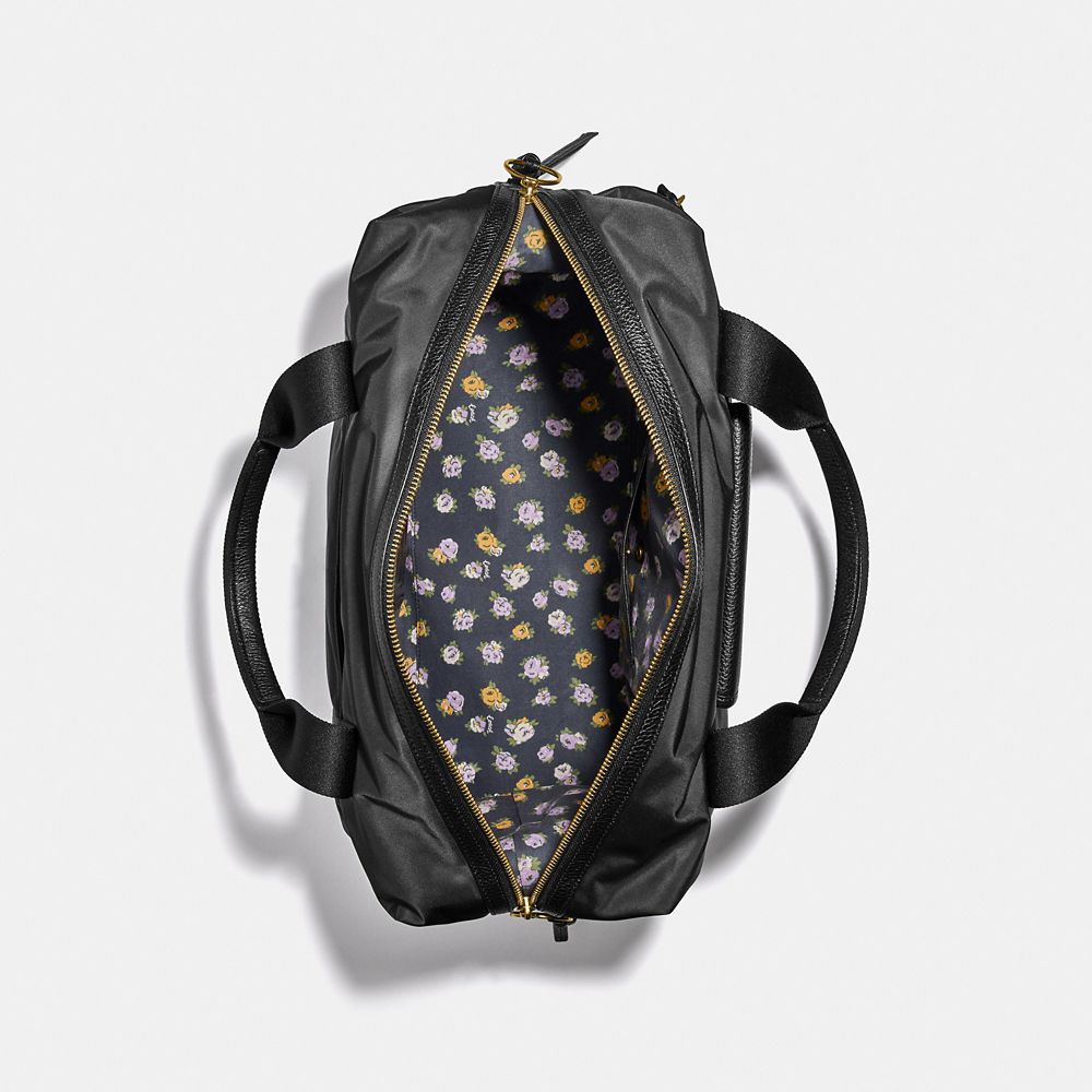 COACH Cargo Weekender With Vintage Rose Print Interior