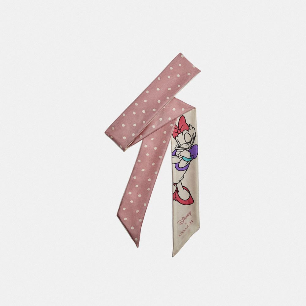 COACH®,DISNEY X COACH PRINTED SILK SKINNY SCARF,Silk,,Front View