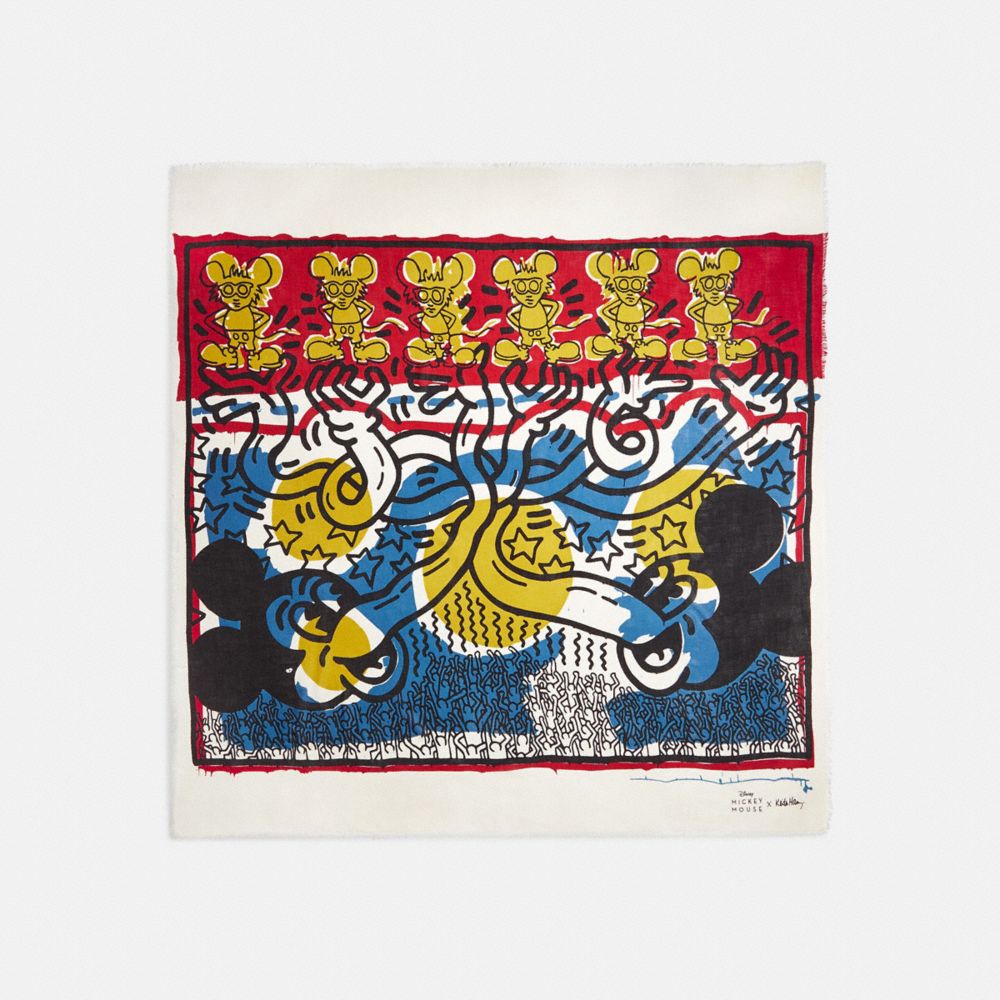 Coach Disney Mickey Mouse X Keith Haring Oversized Square Scarf
