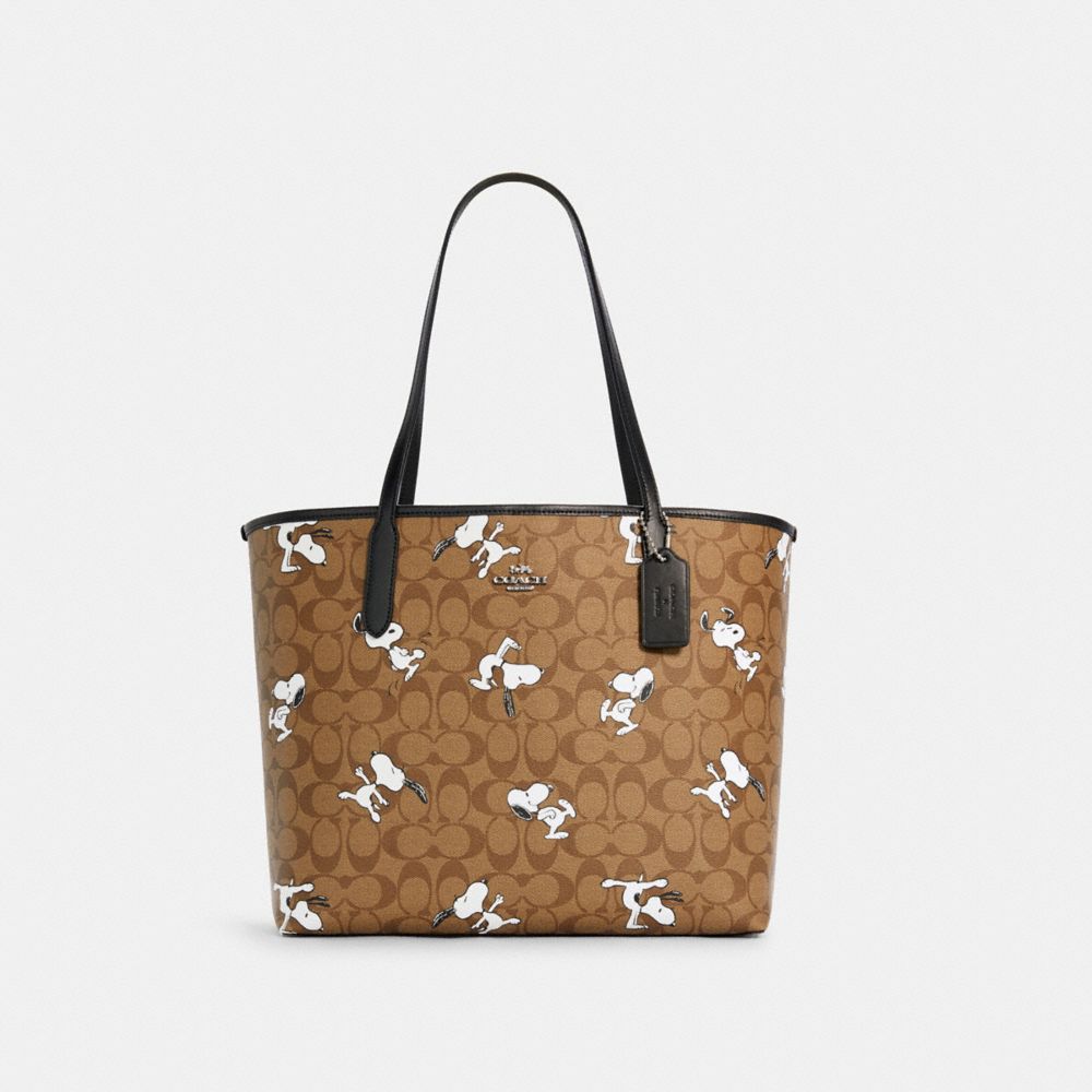 COACH® Outlet COACH X PEANUTS CITY TOTE IN SIGNATURE CANVAS WITH
