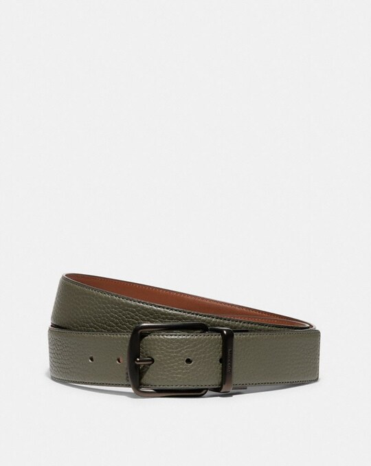 WIDE REGULAR CUT-TO-SIZE REVERSIBLE LEATHER BELT