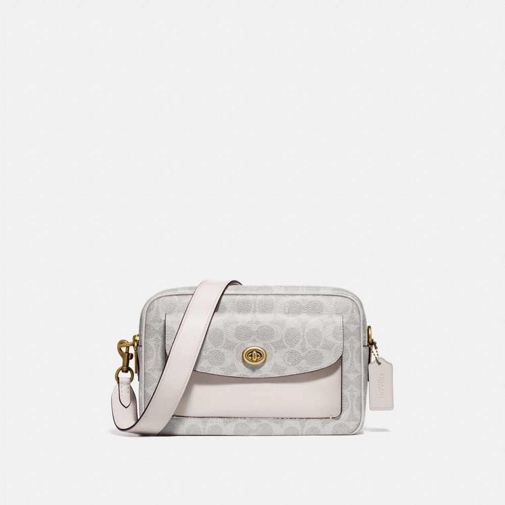 coach camera bag in signature canvas